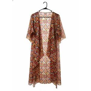 LuLa Roe Bright Aztec Midi Length Cover-up Size Small EUC